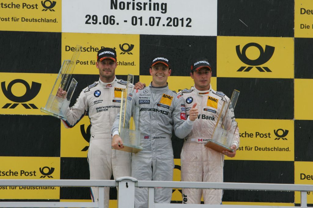Podiet i 2012: Jamie Green, flankeret af Martin Tomczyk og Bruno Spengler
(Foto: Natascha Theisen)